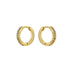 ted baker heplie: crystal hoop earrings (14mm) gold tone,, rainbow crystal