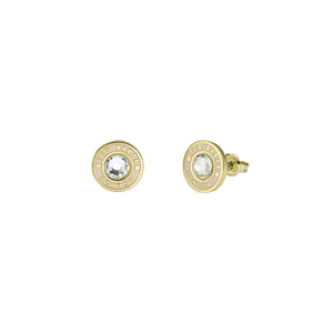 ted baker cherelle: crystal button stud earrings gold tone, pink crystal
