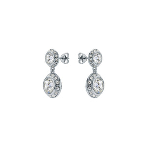 ted baker sollia: solitaire sparkle crystal drop earrings silver tone, clear crystal