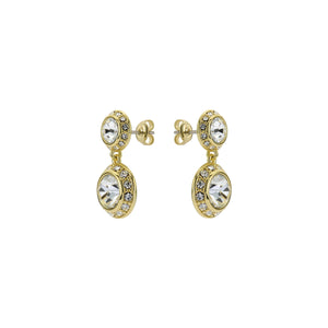ted baker sollia: solitaire sparkle crystal drop earrings gold tone, clear crystal