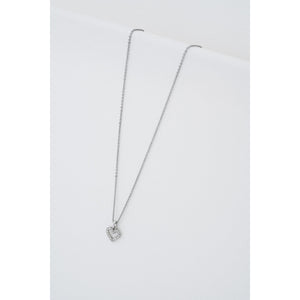 ted baker amore: crystal halo heart pendant necklace, silver tone, clear crystal