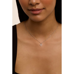 ted baker amore: crystal halo heart pendant necklace, silver tone, clear crystal