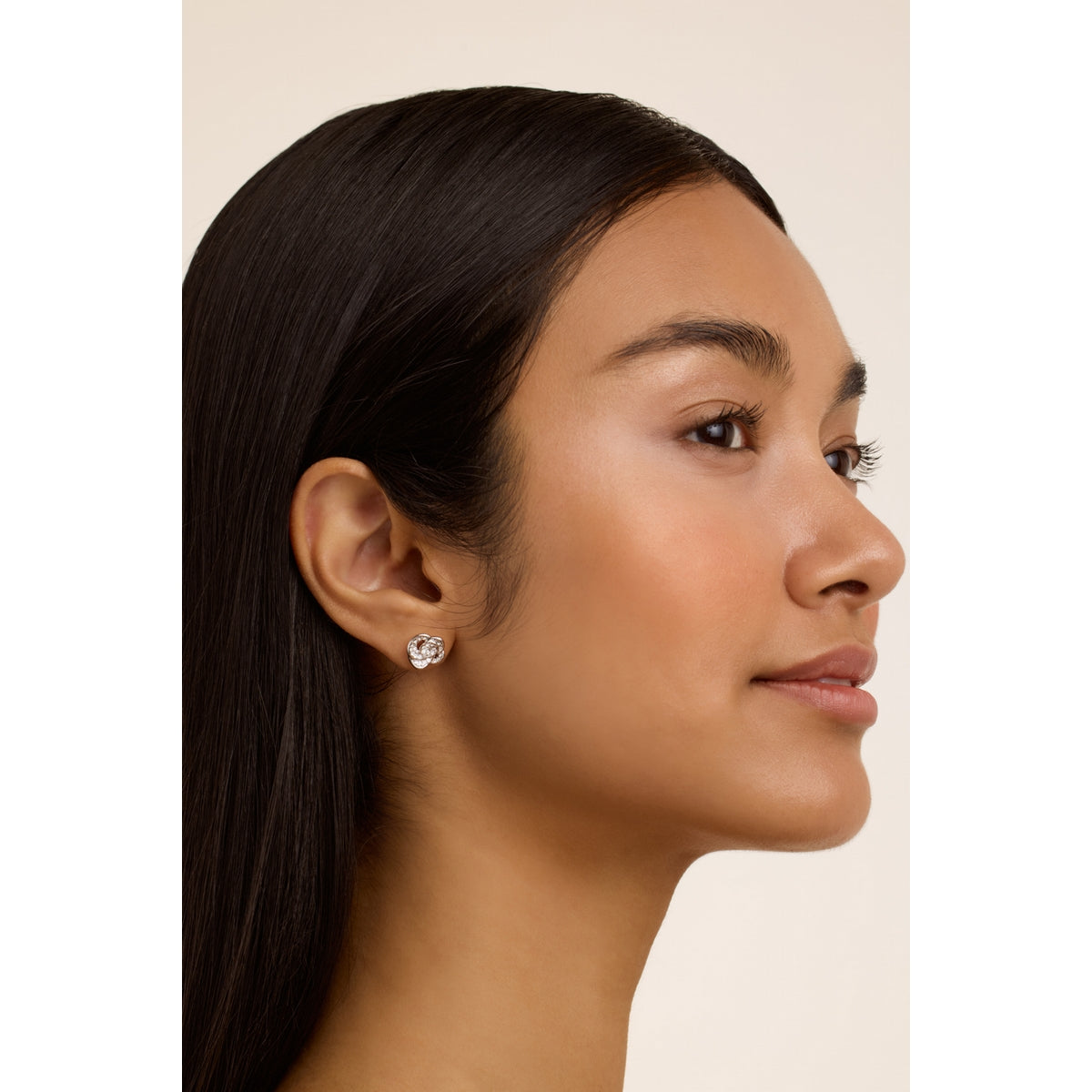 ted baker florine crystal flower stud earrings silver tone clear cry Moores Jewellers
