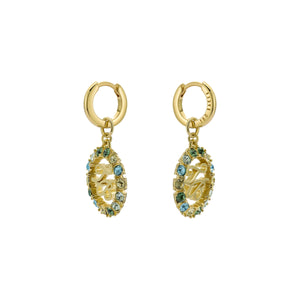 ted baker molika: monogram crystal huggie earrings gold tone