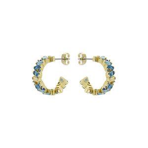ted baker clarence: crystal cluster hoop earrings gold tone