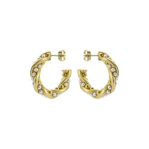 ted baker tiyaa: twisted pearl hoop earrings gold tone