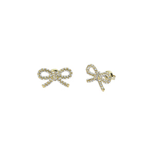 ted baker ribecca: crystal ribbon bow gold tone stud earrings