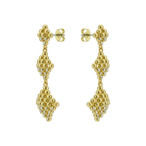 ted baker boa: crystal bobble diamond gold tone drop earrings