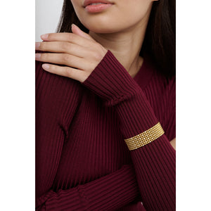 ted baker bobbi: crystal bobble wide gold tone bangle bracelet