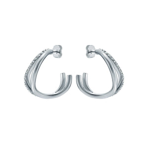 ted baker wayva: jewelled wave crystal silver tone large hoop earrings