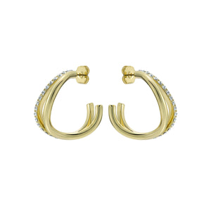 ted baker wayva: jewelled wave crystal gold tone large hoop earrings