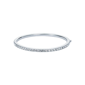 ted baker claudia: narrow crystal silver tone hinged bangle bracelet