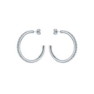 ted baker clanci: medium crystal silver tone hoop earrings