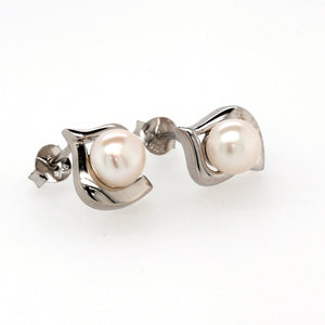 silver pearl earrings & pendant set 6.5-7mm �