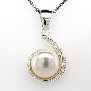silver pearl mill grain swirl drop earring and pendant set 85mm