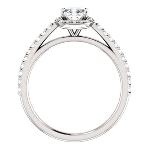 Moores Custom Made Halo Style Cushion Cut Engagement Ring