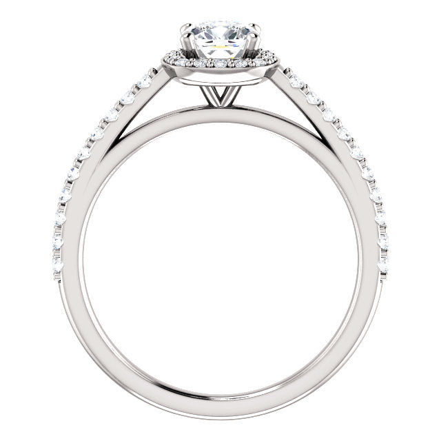 Moores Custom Made Halo Style Cushion Cut Engagement Ring