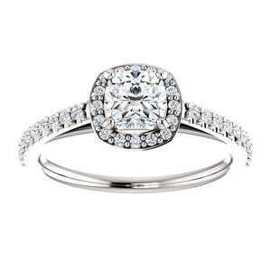 Moores Custom Made Halo Style Cushion Cut Engagement Ring