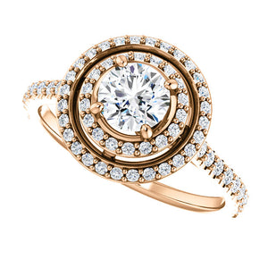 Platinum & Diamond Double Halo Ring by Moores