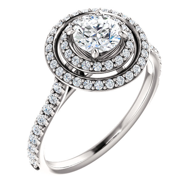 Platinum & Diamond Double Halo Ring by Moores