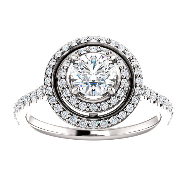 Platinum & Diamond Double Halo Ring by Moores