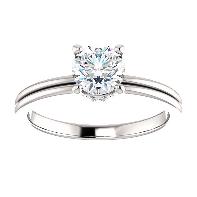 Moores Solitaire Diamond Engagement Ring with Lateral Halo