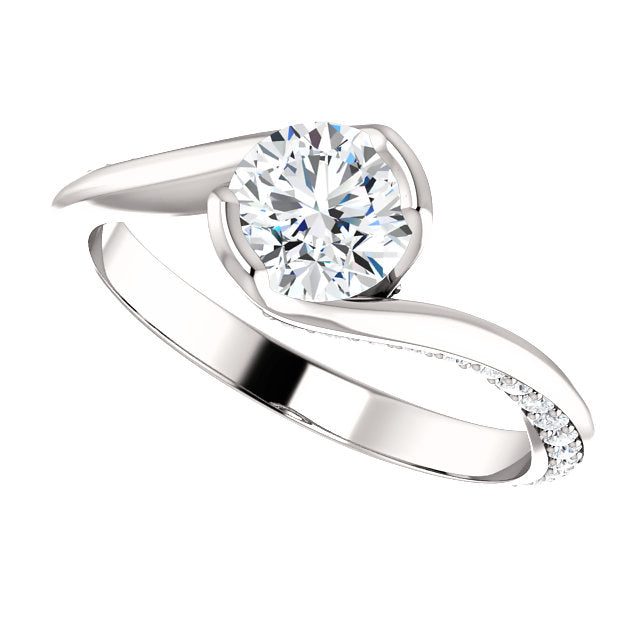 Solitaire Diamond Ring with a Twist by Moores