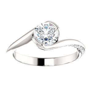 Solitaire Diamond Ring with a Twist by Moores