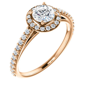 Moores Custom Made Halo Style Diamond Engagement Ring