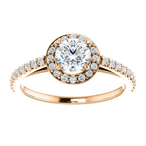 Moores Custom Made Halo Style Diamond Engagement Ring