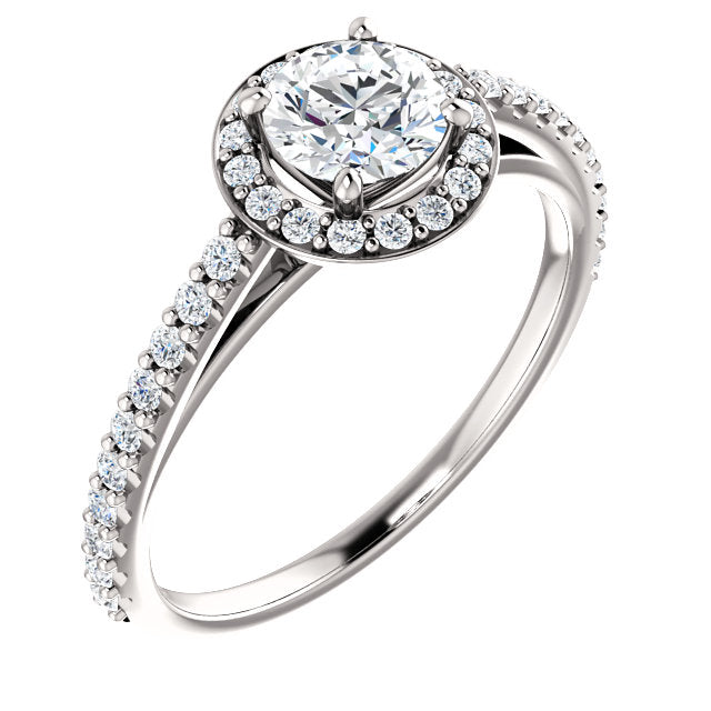 Moores Custom Made Halo Style Diamond Engagement Ring