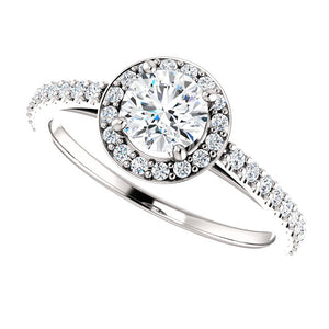 Moores Custom Made Halo Style Diamond Engagement Ring
