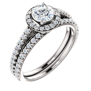 Moores Custom Made Halo Style Diamond Engagement Ring