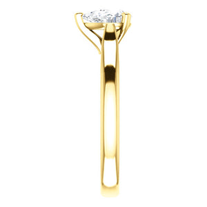 Moores Custom Made Solitaire Pear Shaped Engagement Ring