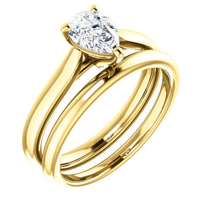 Moores Custom Made Solitaire Pear Shaped Engagement Ring