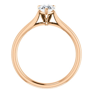 Moores Custom Made Solitaire Pear Shaped Engagement Ring
