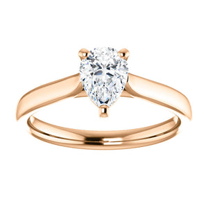 Moores Custom Made Solitaire Pear Shaped Engagement Ring