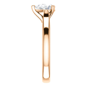 Moores Custom Made Solitaire Pear Shaped Engagement Ring