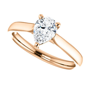 Moores Custom Made Solitaire Pear Shaped Engagement Ring