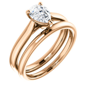 Moores Custom Made Solitaire Pear Shaped Engagement Ring