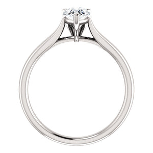 Moores Custom Made Solitaire Pear Shaped Engagement Ring