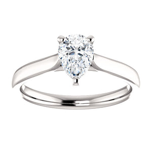 Moores Custom Made Solitaire Pear Shaped Engagement Ring