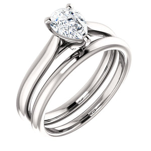 Moores Custom Made Solitaire Pear Shaped Engagement Ring