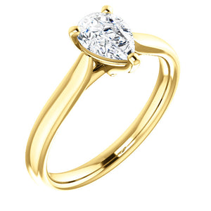 Moores Custom Made Solitaire Pear Shaped Engagement Ring