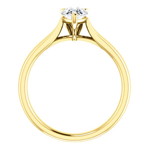 Moores Custom Made Solitaire Pear Shaped Engagement Ring
