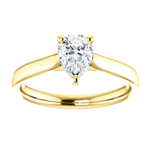 Moores Custom Made Solitaire Pear Shaped Engagement Ring
