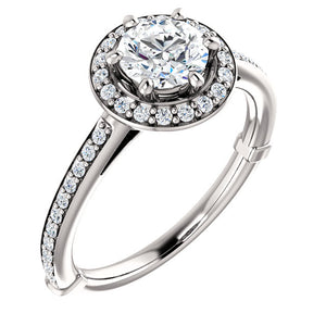 Moores Platinum & Diamond Halo Style Engagement Ring