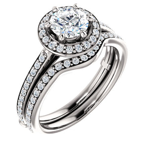 Moores Platinum & Diamond Halo Style Engagement Ring