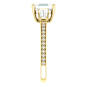 Custom Made Emerald Cut Solitaire Engagement Ring by Moores