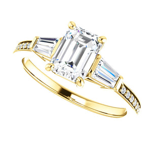 Custom Made Emerald Cut Solitaire Engagement Ring by Moores